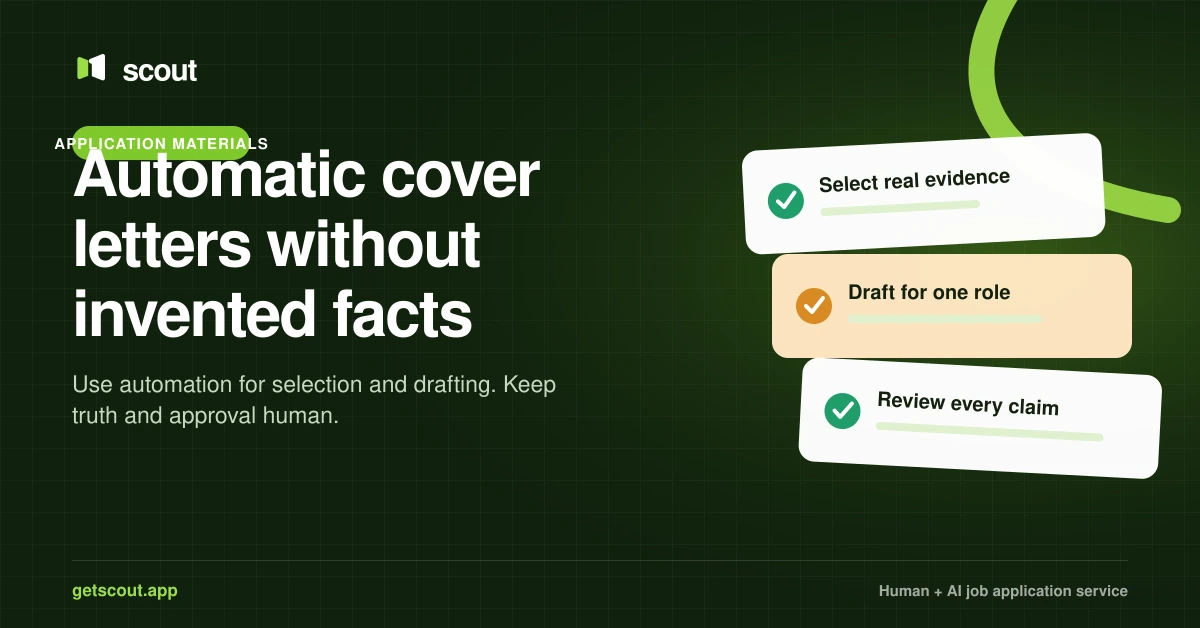 Scout guide to automatic cover letters for job applications